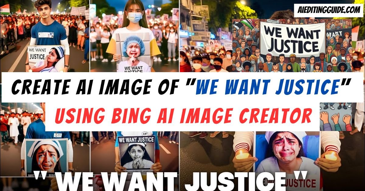 Create AI Image Of "We Want Justice" Using Bing AI Image Creator